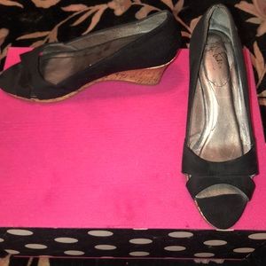 Never worn open toe cork wedges size 11!